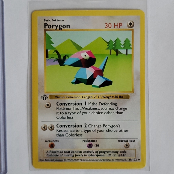 1st Edition Shadowless NM Porygon 39/102
